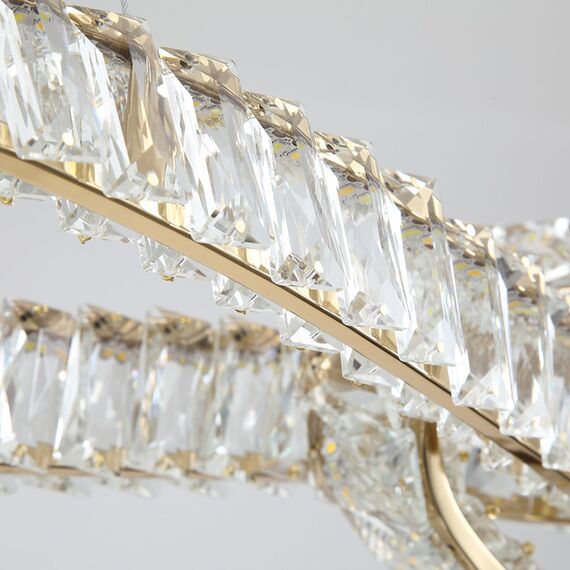 LILIBET L glamorous crystal chandelier, modern, designer, gold oblong hanging lamp