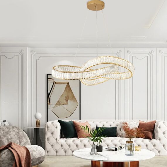 LILIBET M glamorous crystal chandelier, modern, designer, gold hanging lamp