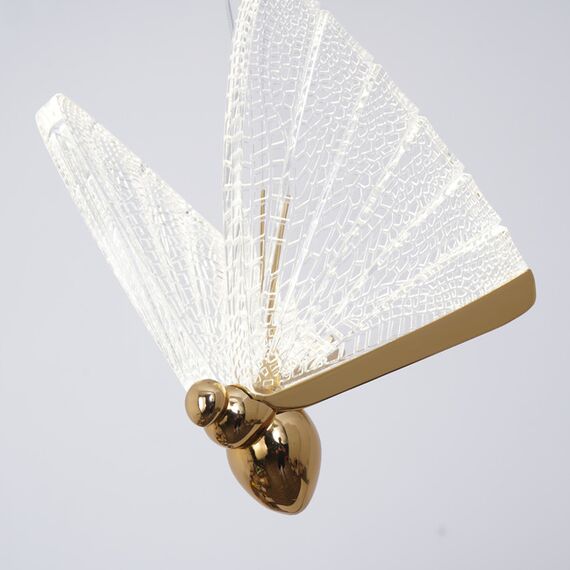 Modern chandelier MOTYL M, glamorous pendant lamp, gold, designer, exclusive, single