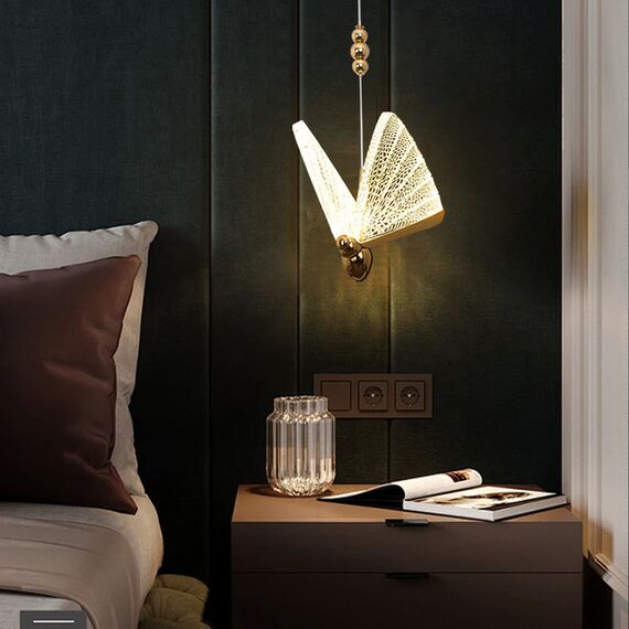 Modern chandelier MOTYL M, glamorous pendant lamp, gold, designer, exclusive, single