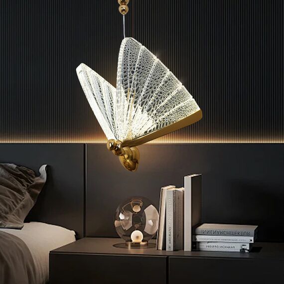 Modern chandelier MOTYL M, glamorous pendant lamp, gold, designer, exclusive, single