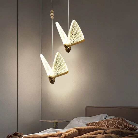 Modern chandelier MOTYL M, glamorous pendant lamp, gold, designer, exclusive, single