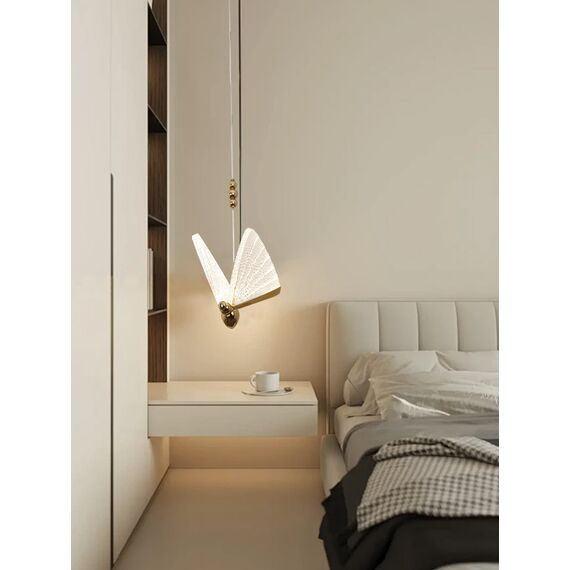 Modern chandelier MOTYL M, glamorous pendant lamp, gold, designer, exclusive, single
