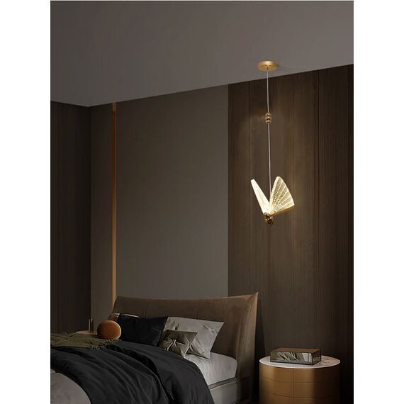 Modern chandelier MOTYL M, glamorous pendant lamp, gold, designer, exclusive, single
