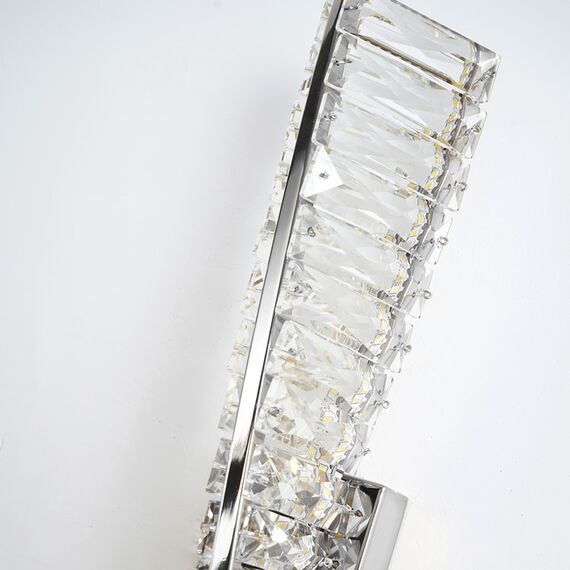 CRYSTAL silver crystal wall lamp, glamorous, oblong, designer wall lamp