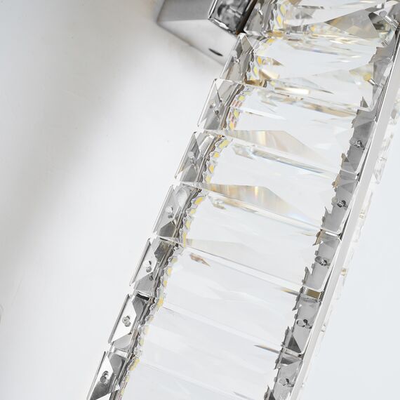 CRYSTAL silver crystal wall lamp, glamorous, oblong, designer wall lamp