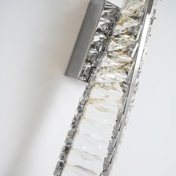 CRYSTAL silver crystal wall lamp, glamorous, oblong, designer wall lamp