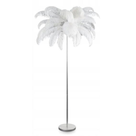 Glamorous gold floor lamp with white feathers, 160 cm [CLONE]