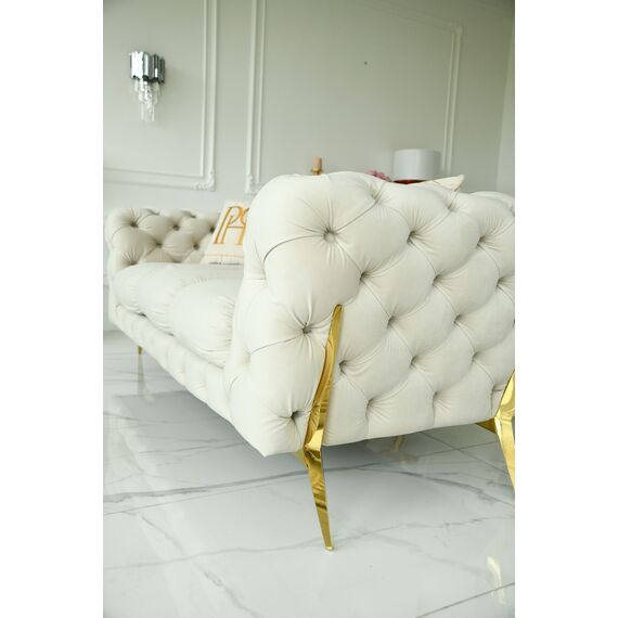 Glamor upholstered modern gold quilted sofa DIVA GOLD
