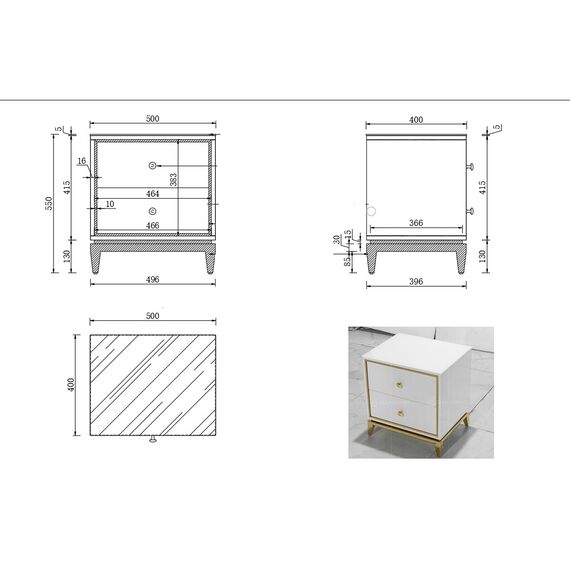 Glamour white gold lacquered bedside cabinet for bedroom Lorenzo S Gold