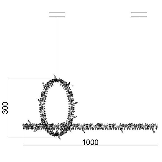 Glamorous ICE L crystal LED ceiling chandelier, elongated, modern silver