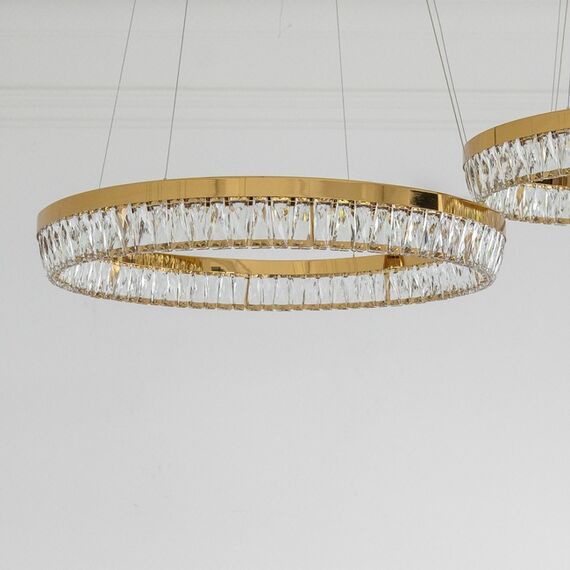 BELLINI crystal chandelier gold, designer, exclusive in a modern style, ring, hanging lamp