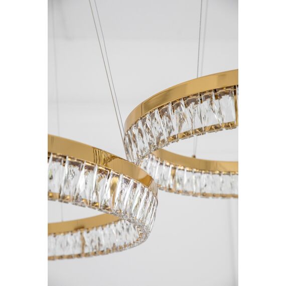 BELLINI crystal chandelier gold, designer, exclusive in a modern style, ring, hanging lamp