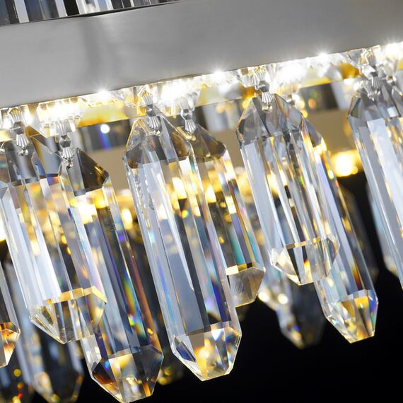 BULGARI L crystal chandelier, silver glamorous hanging lamp, modern for the living room, adjustable