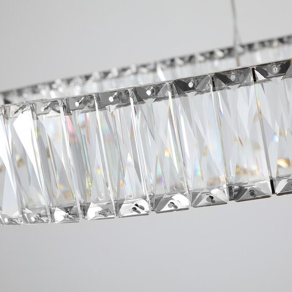 Żyrandol kryształowy CRYSTAL srebrny, glamour, ekskluzywny, nowoczesny ring