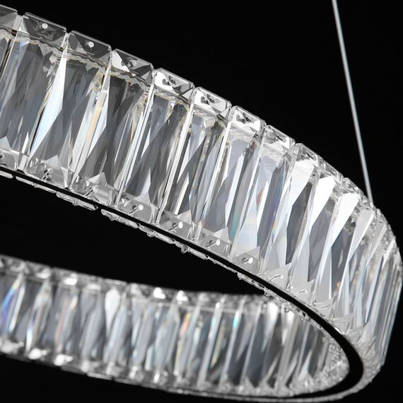 Żyrandol kryształowy CRYSTAL srebrny, glamour, ekskluzywny, nowoczesny ring