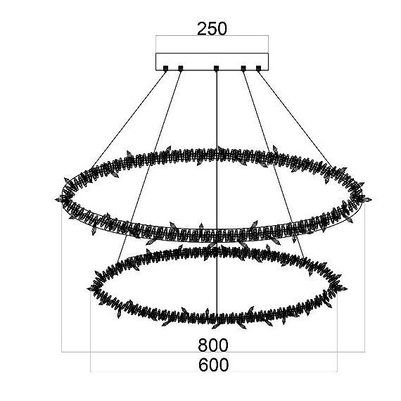Glamorous ICE M crystal LED ceiling chandelier, round, modern silver