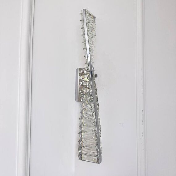 CRYSTAL silver crystal wall lamp, glamorous, oblong, designer wall lamp