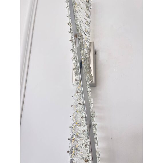 CRYSTAL silver crystal wall lamp, glamorous, oblong, designer wall lamp
