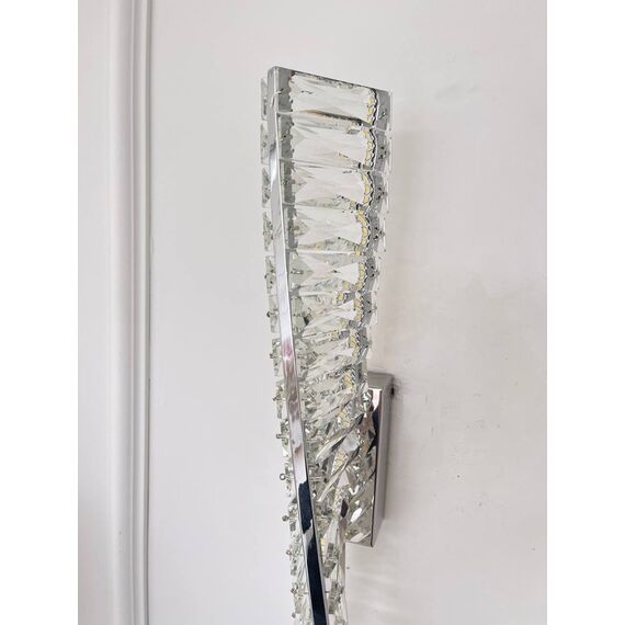 CRYSTAL silver crystal wall lamp, glamorous, oblong, designer wall lamp