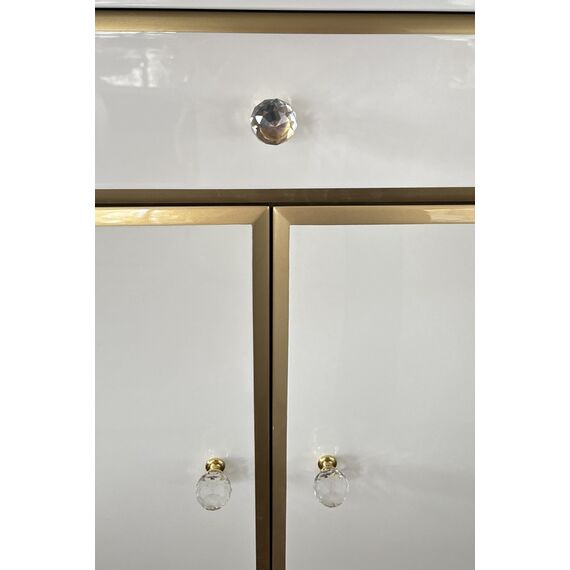 Glamour ELEGANCE OUTLET chest of drawers with decors, New York Hamptons style modern wooden white luxury