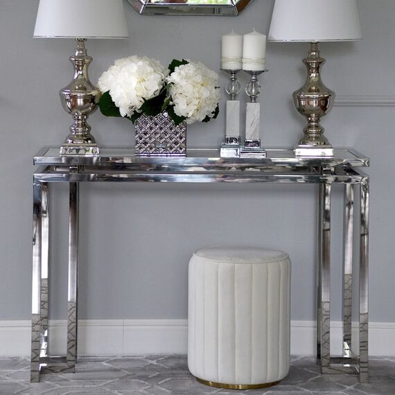 Glamour console marble stainless steel OSKAR SILVER