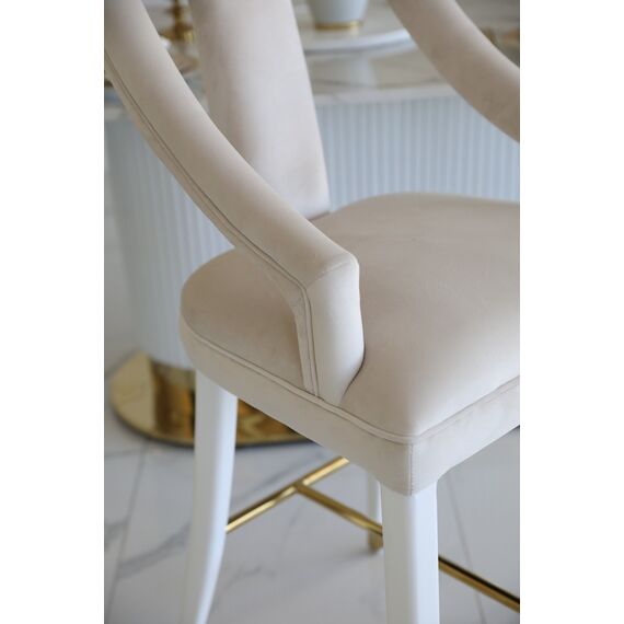 Luxurious dining stool glamour, beige, white PALACE