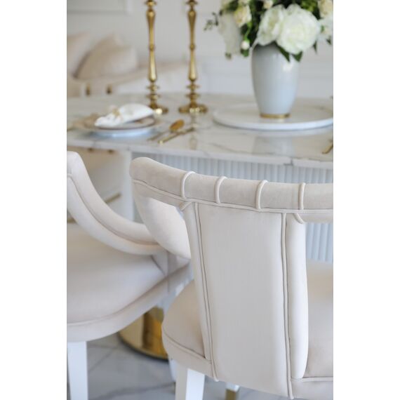Luxurious dining stool glamour, beige, white PALACE