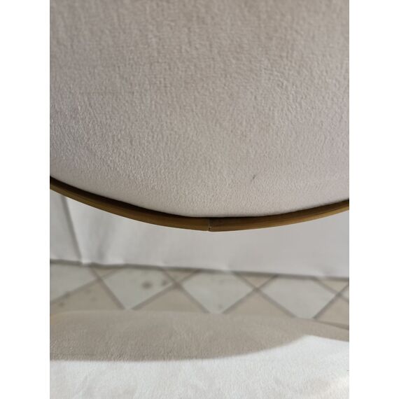 Luxurious island stool, glamor in velvet fabric beige gold AZURO OUTLET