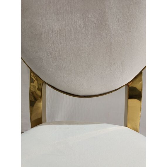 Luxurious island stool, glamor in velvet fabric beige gold AZURO OUTLET