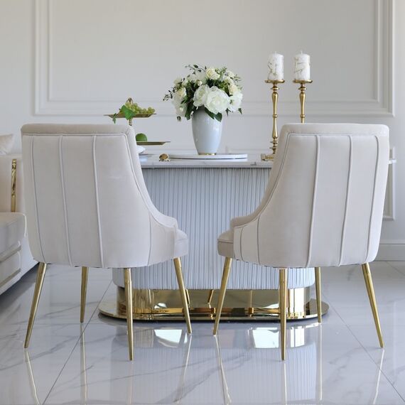 Stół złoty z marmurowym blatem, glamour do jadalni, nowoczesny, designerski ROYAL