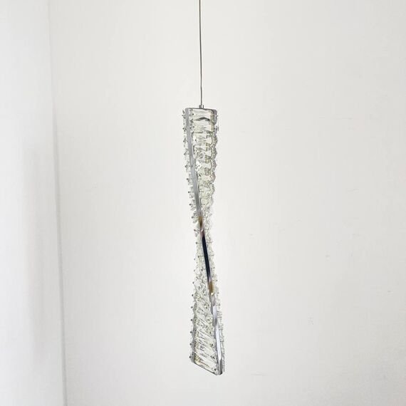 CRYSTAL XS single crystal chandelier, hanging glamour, designer silver lamp