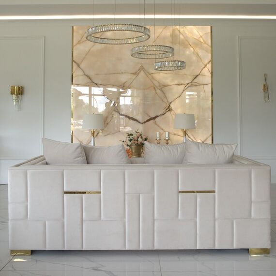 CRYSTAL XXL gold crystal chandelier, glamorous, exclusive, modern with three rings