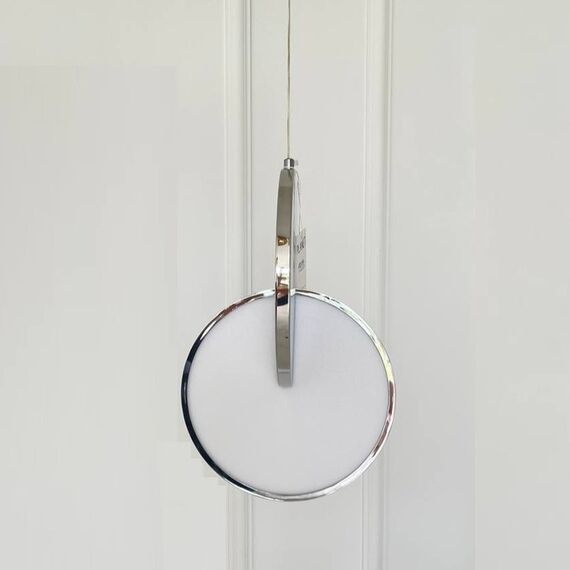 Modern chandelier PLANET, glamorous pendant lamp, silver, round, designer, exclusive, for the island