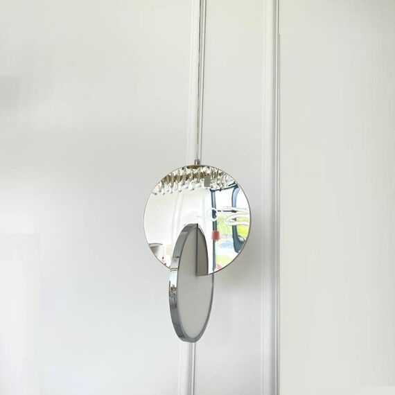 Modern chandelier PLANET, glamorous pendant lamp, silver, round, designer, exclusive, for the island