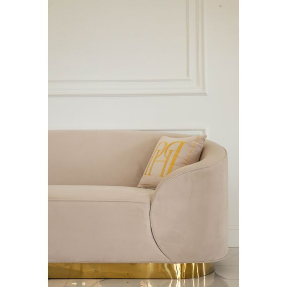 Glamorous sofa exclusive for living room, beige gold FLORENCE