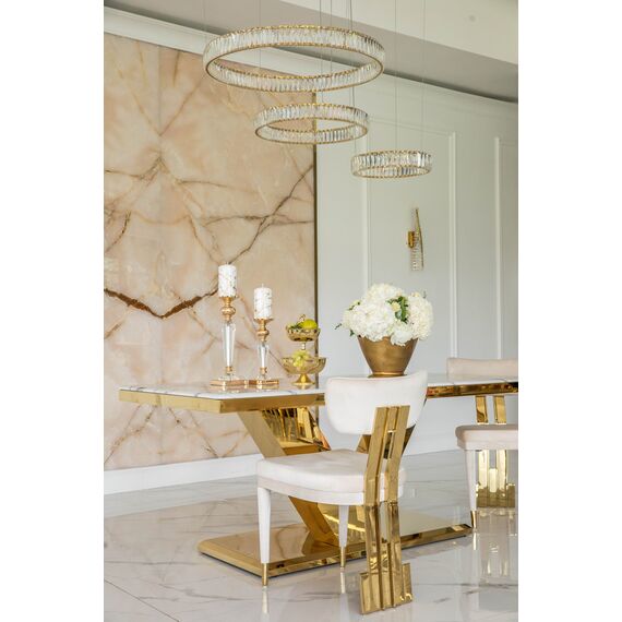 Designer modern beige chair in velvet velour fabric EMPIRE