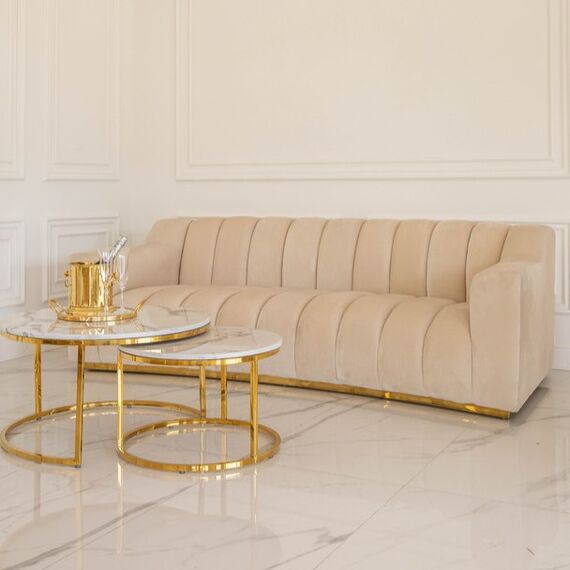 Designer glamour sofa for the living room gold LONDON