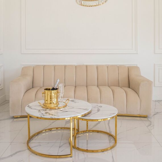 Designer glamour sofa for the living room gold LONDON