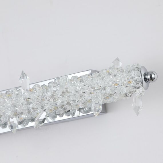 Kinkiet kryształowy, srebrny, nowoczesny, lampa ścienna glamour ICE