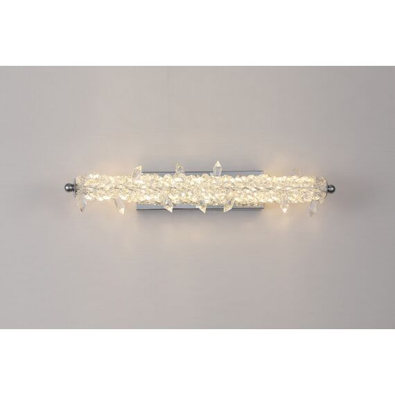 Kinkiet kryształowy, srebrny, nowoczesny, lampa ścienna glamour ICE