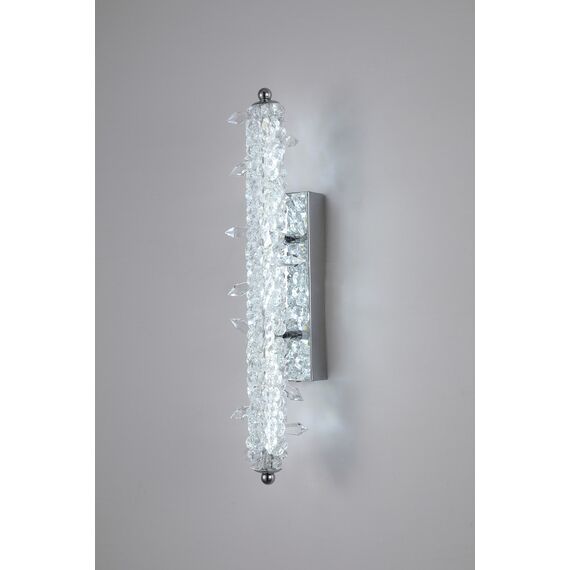 Kinkiet kryształowy, srebrny, nowoczesny, lampa ścienna glamour ICE