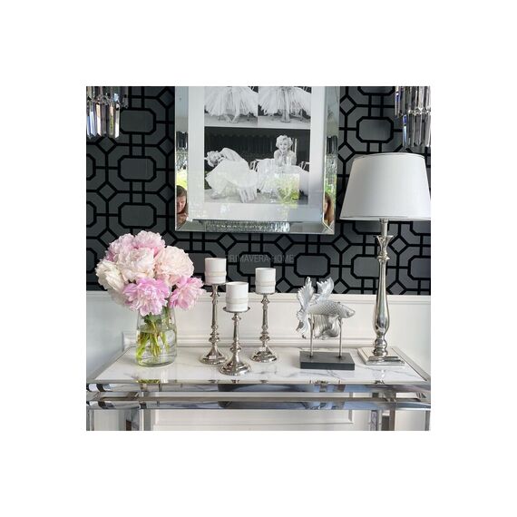 Glamour console marble stainless steel OSKAR SILVER OUTLET