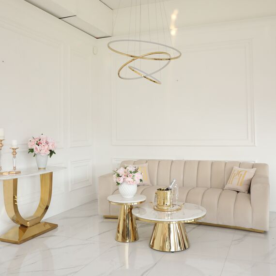 GALASSIA L round glossy ring led glamor lamp, adjustable, modern, loft for living room gold