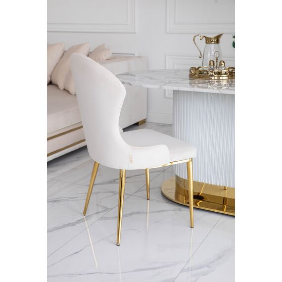 LOUIS modern beige gold New York-style upholstered glamour chair 49x55x110
