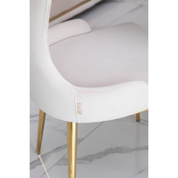 LOUIS modern beige gold New York-style upholstered glamour chair 49x55x110