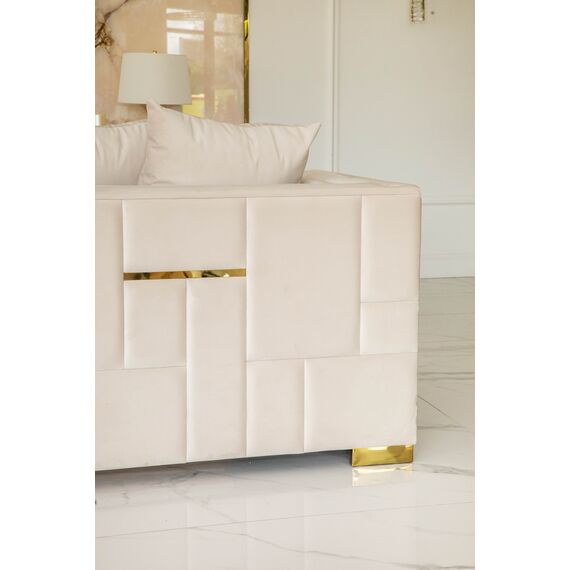 Glamor sofa for the living room, foldable, designer, modern with gold slats PALACE