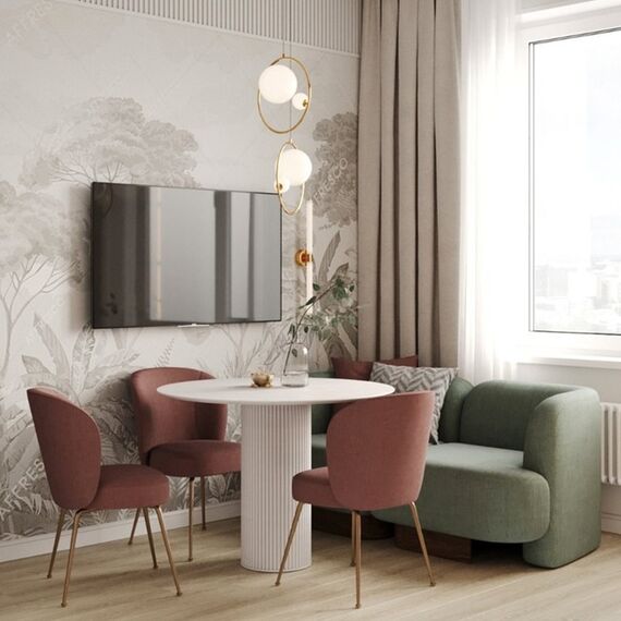 Glamor dining table, art deco, wooden, lacquered, designer, white OVALE 110 cm