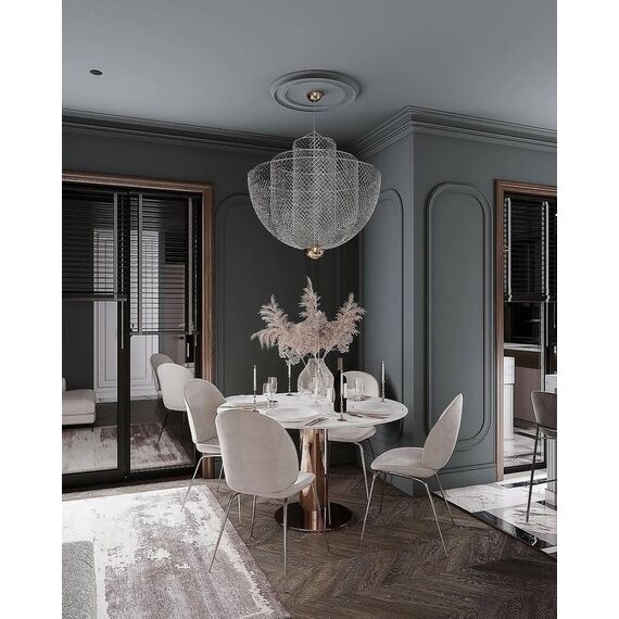 Round glamor dining table, on a golden steel leg, modern, 130cm ORION