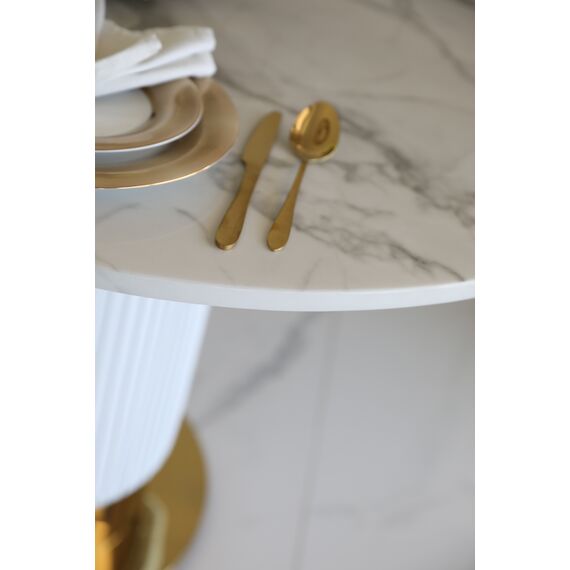 Gold table with marble top, glamour for the dining room, modern, designer, ROYAL OUTLET